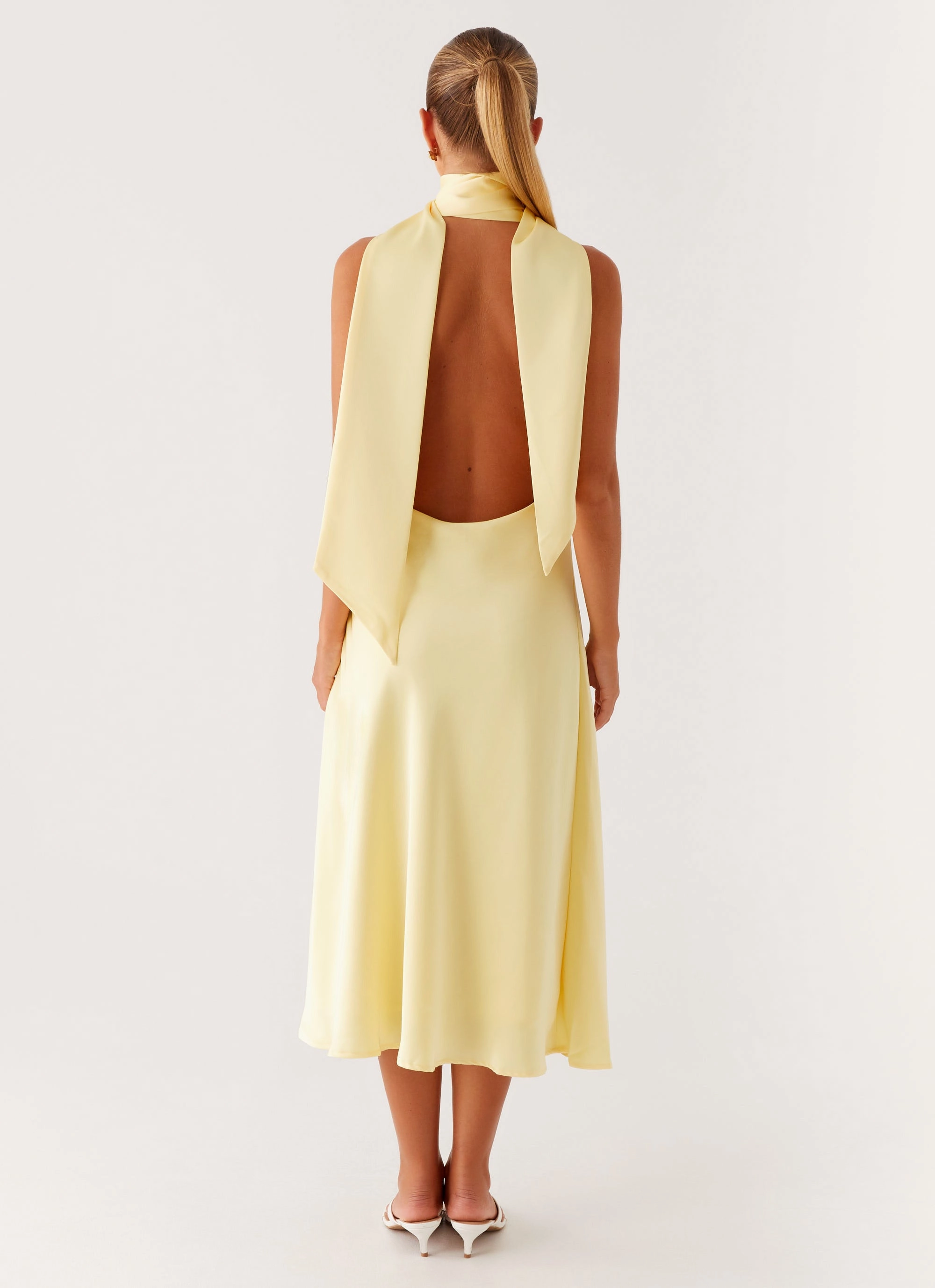 Sonny Midi Dress - Yellow Velvet-Touch Low Key