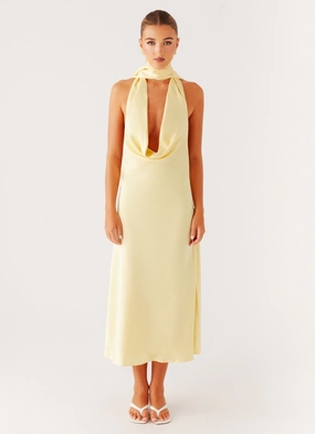 Sonny Midi Dress - Yellow Sophisticated Comfort Color Soft