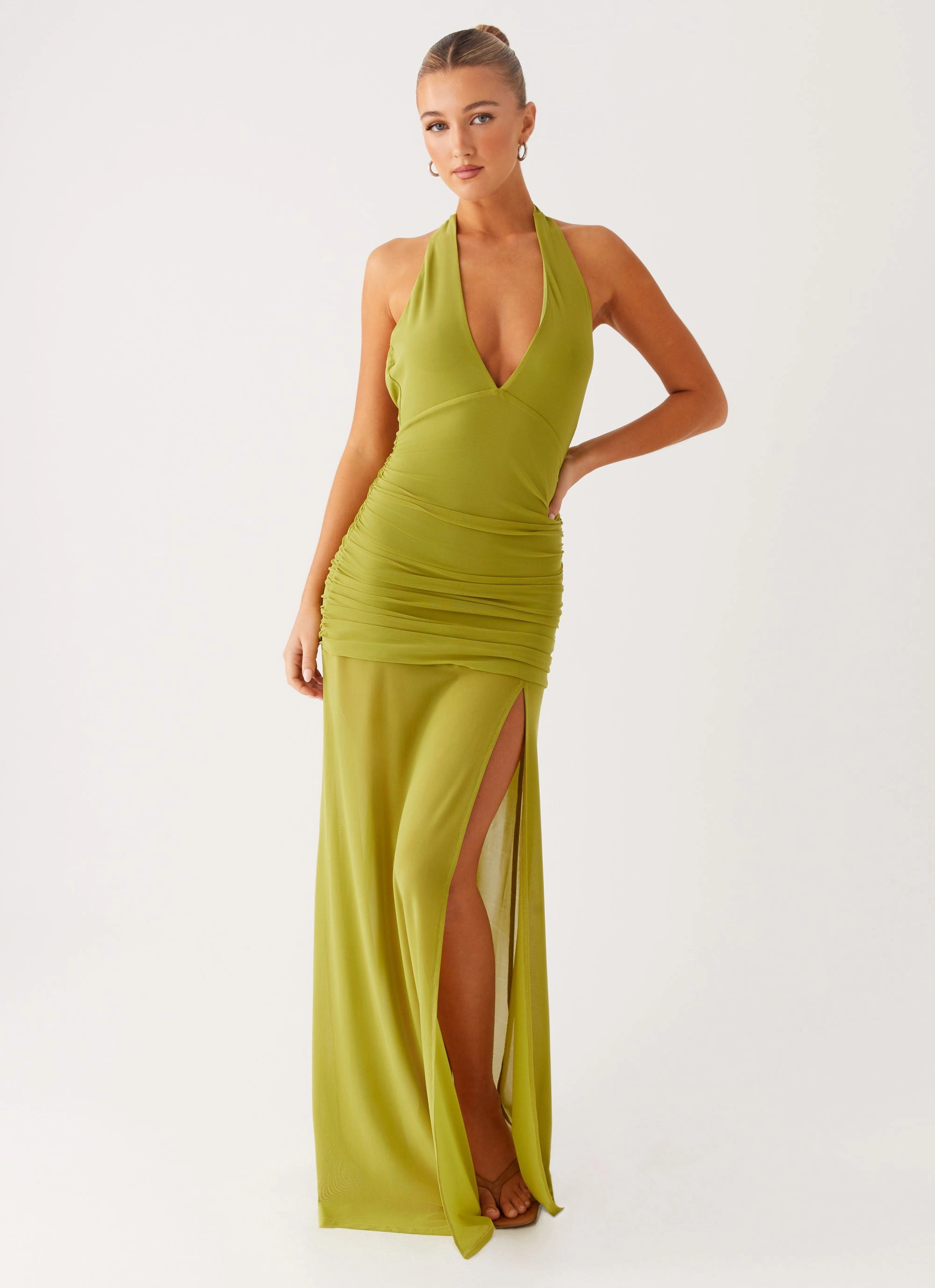 Office Smart Festive Wear Island Muse Dress - Lime
