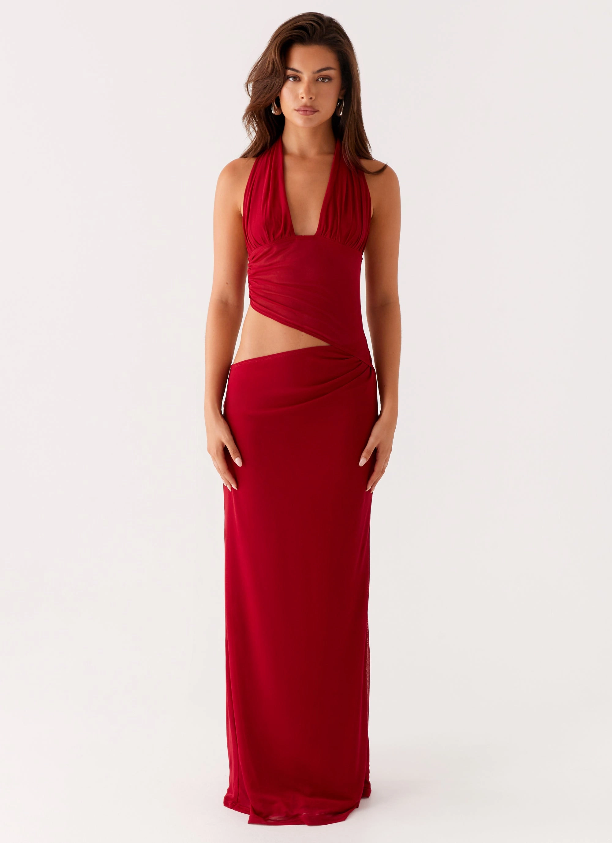 Main Act Halter Maxi Dress - Raspberry Fresh Palette Seasonal Essential