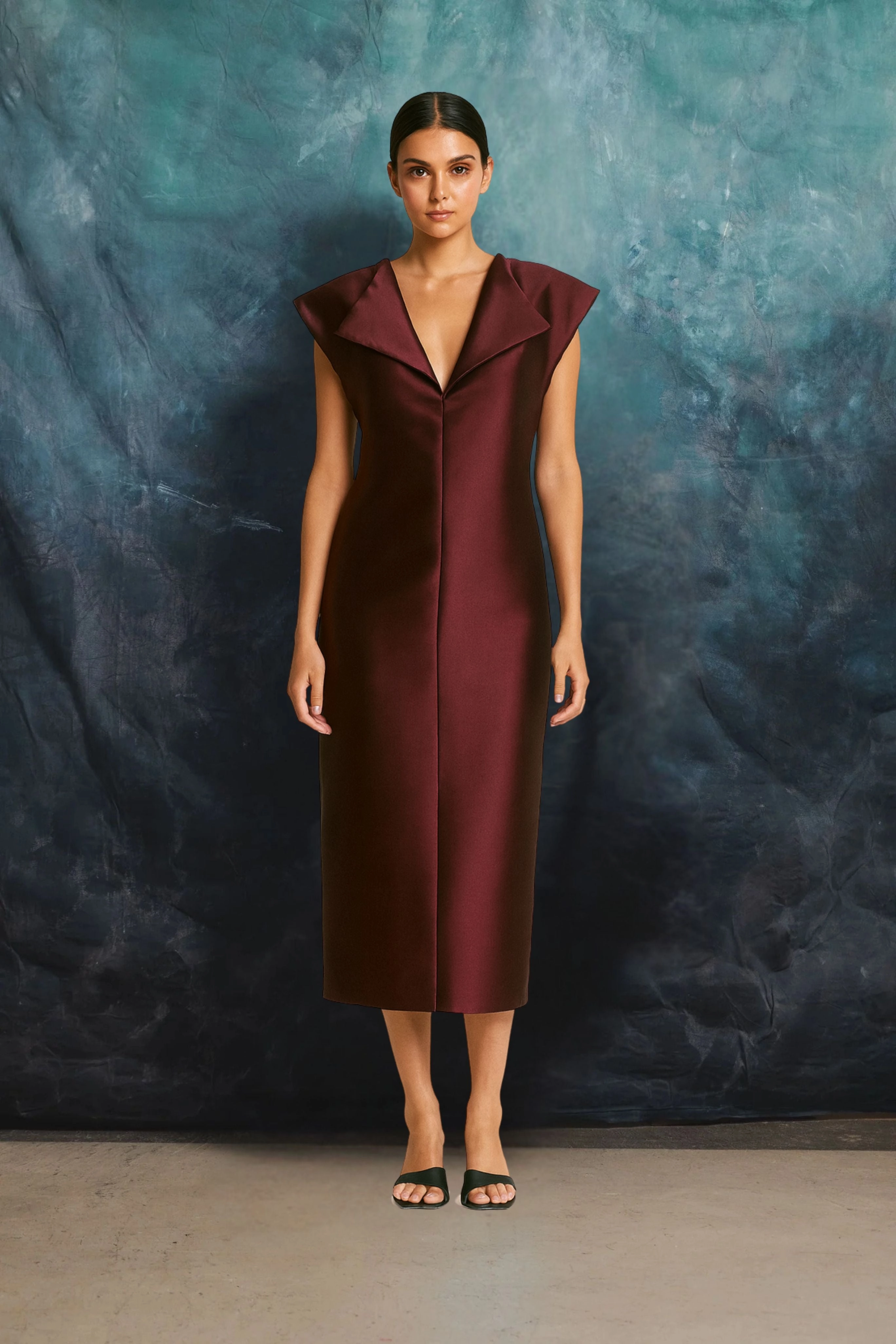Peel Sheath Dress Tassel-Detail