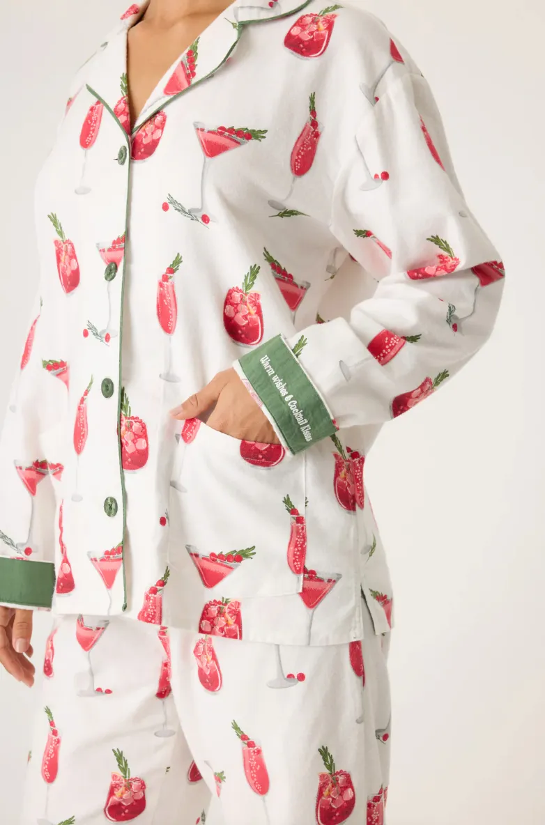 Cranberries & Cocktails Flannel PJ Set