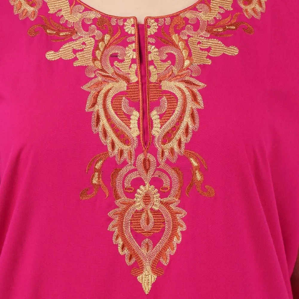 Cream Embroidery Night Gown