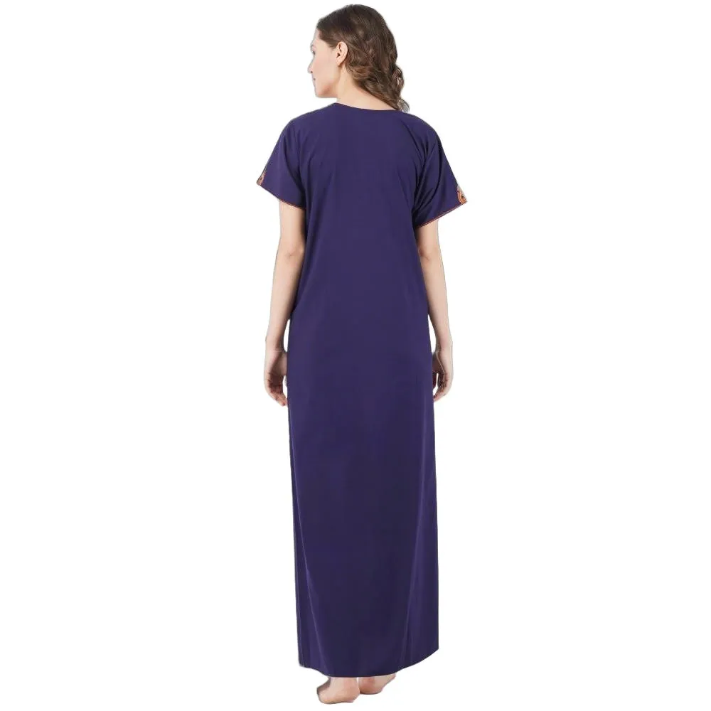 Cream Embroidery Night Gown