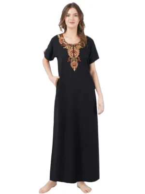 Cream Embroidery Night Gown