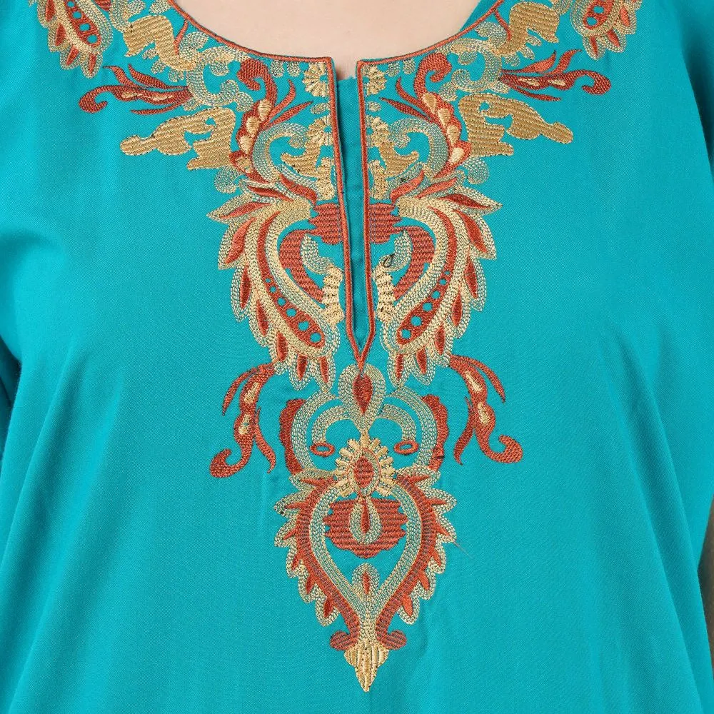 Cream Embroidery Night Gown