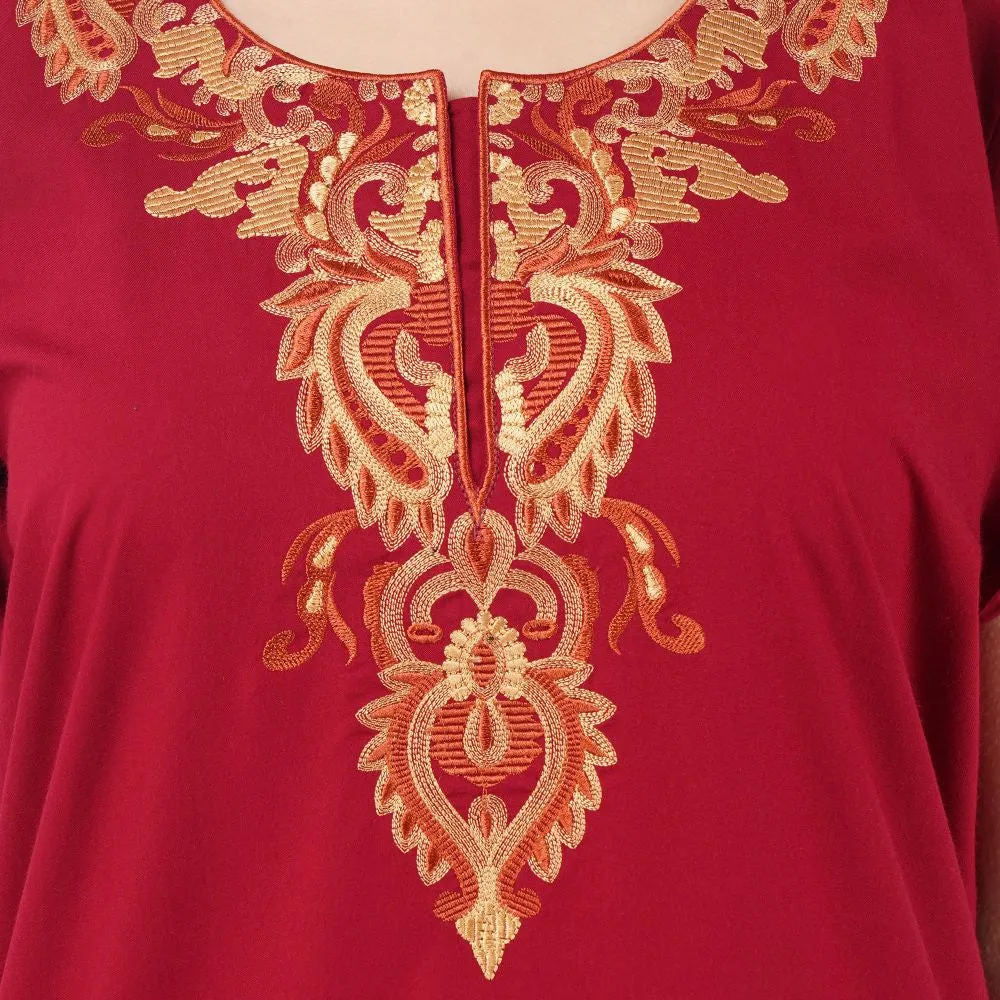 Cream Embroidery Night Gown