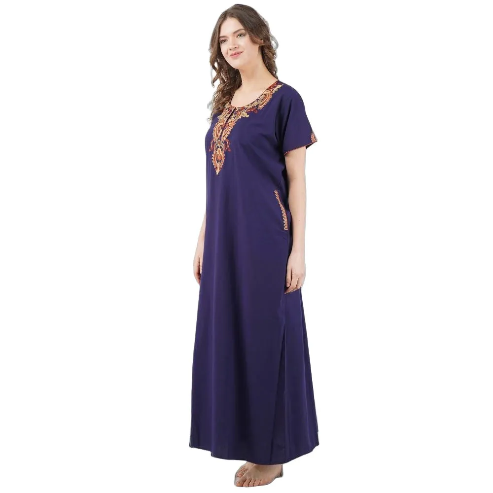Cream Embroidery Night Gown