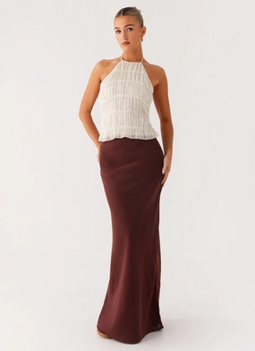 Year Round Style Sienna Sunset Maxi Skirt - Chocolate