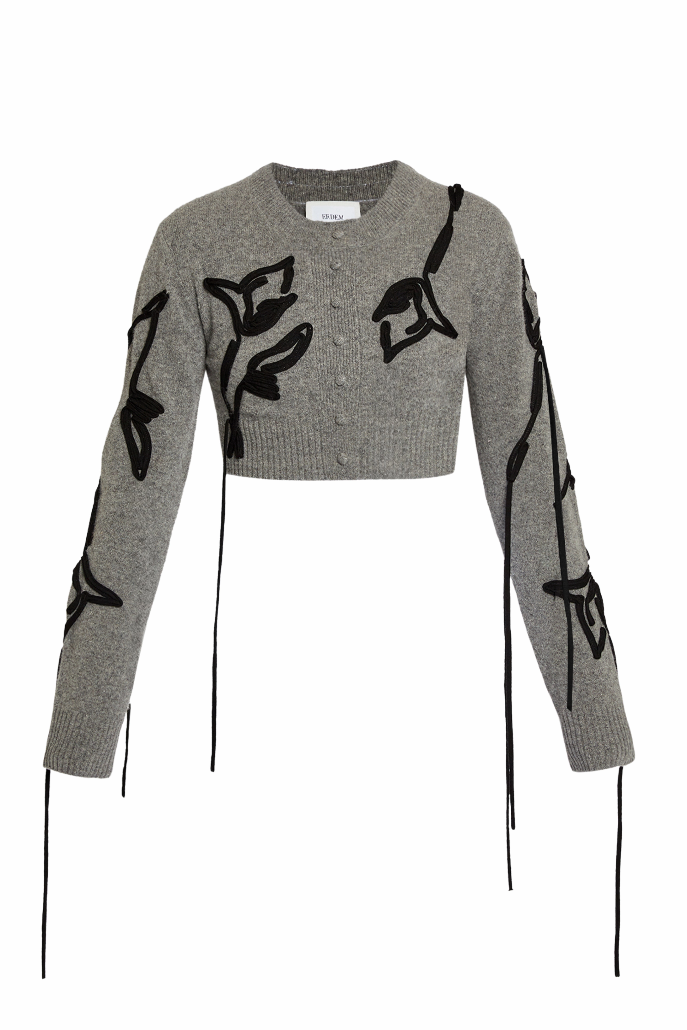 Reinforced Hemline Soft Piece Crew Neck Cropped Cardigan