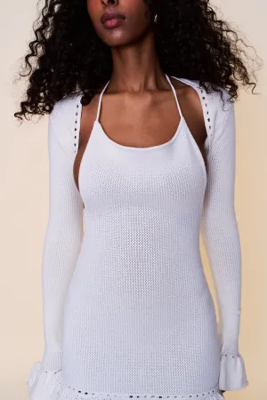 Crochet Ruffle Sleeve Bolero Sweat Absorbent Inner Layer Noise Reducing Fabric Treatment