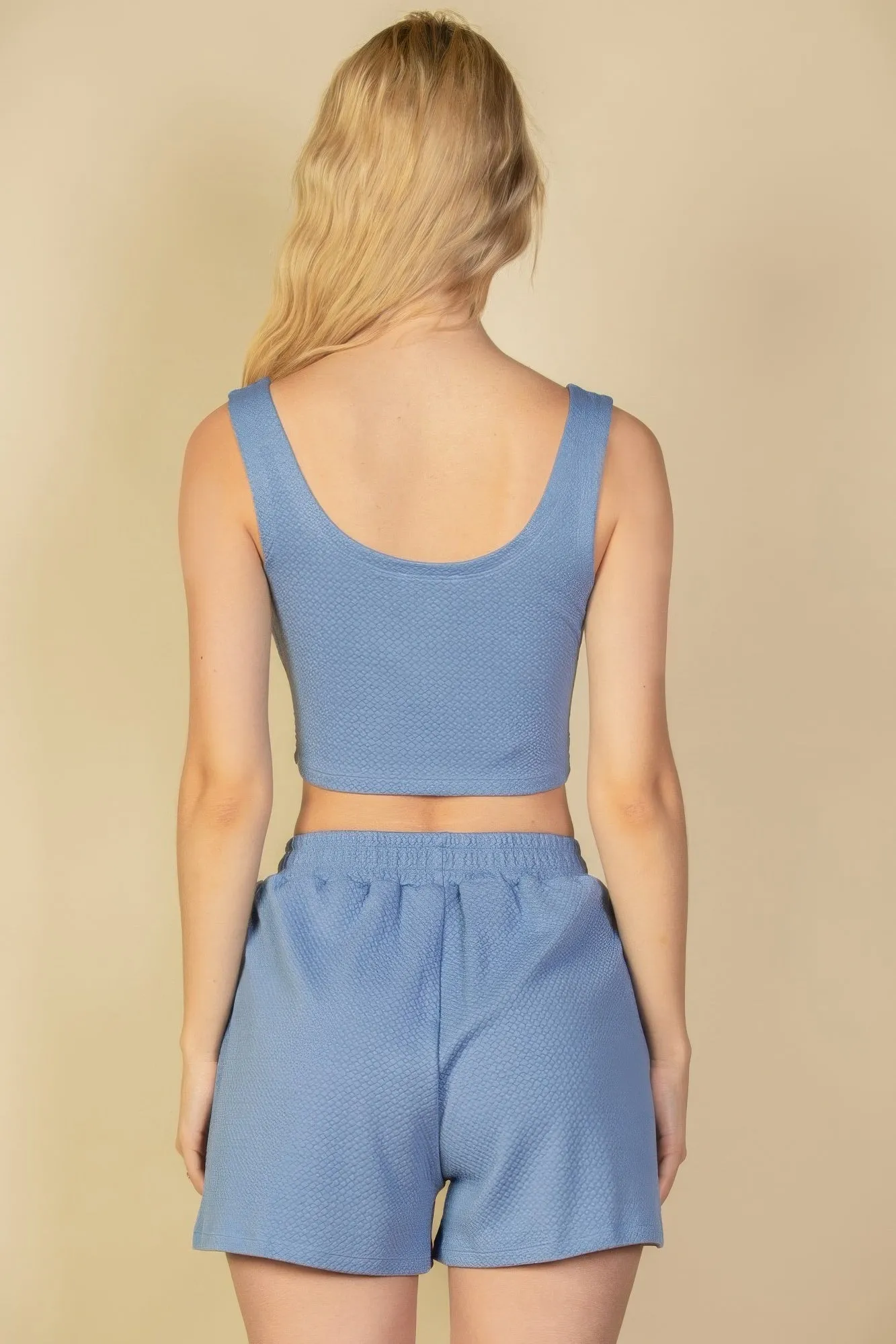 Crop Tank Top And Shorts Set