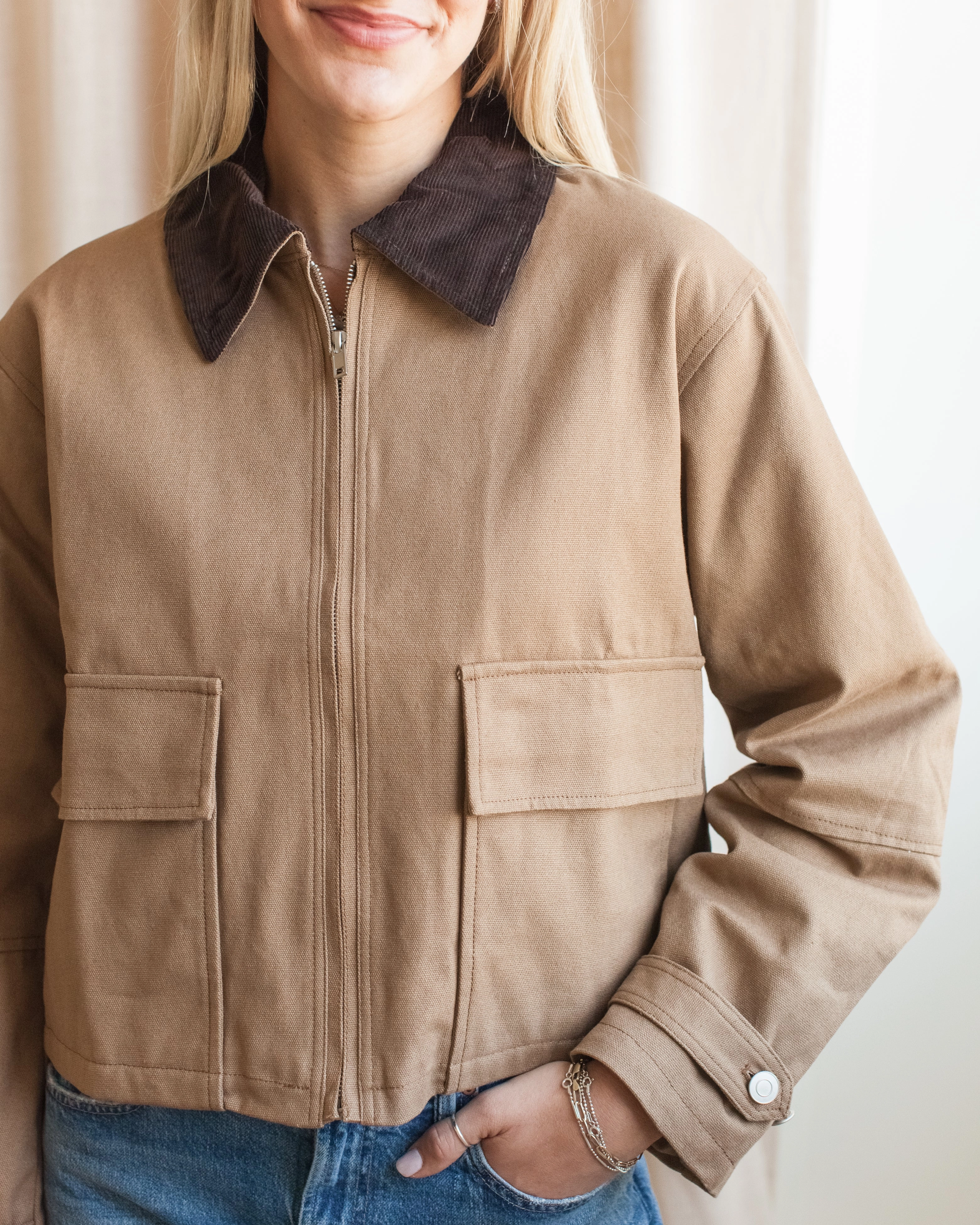 Single Buttons Rugged Outdoor Optimized Cropped Barn Jacket