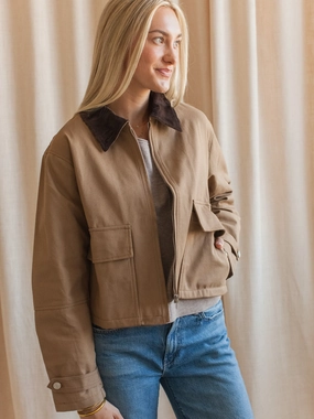 Cropped Barn Jacket Zippered Closures Frictionless Zipper Tracks