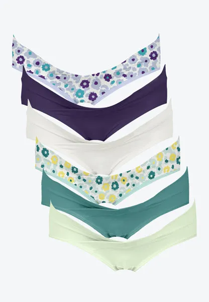 Crossover Maternity Bikini Underwear, 6-pk, Botane