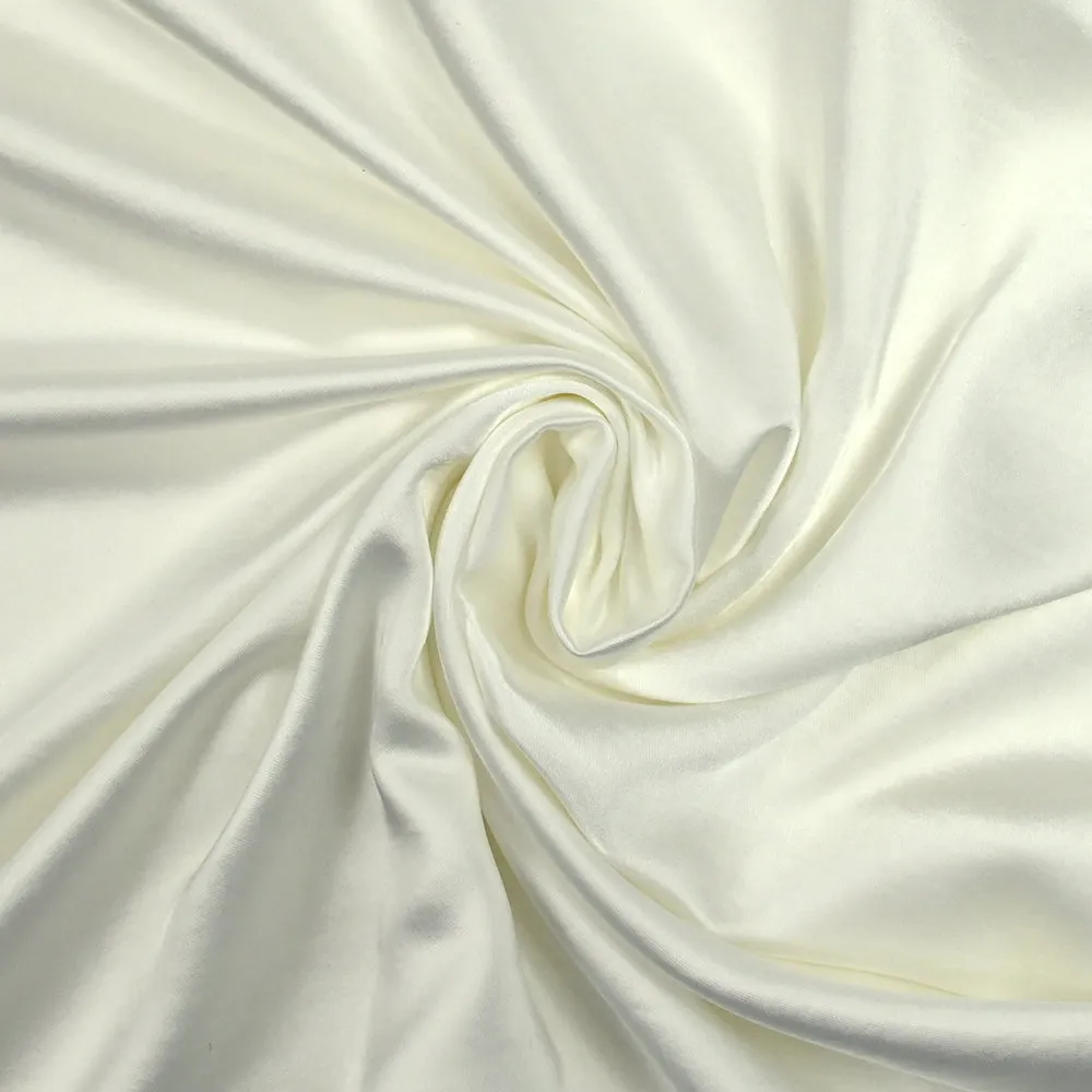 Crêpe envers satin lourd blanc cassé