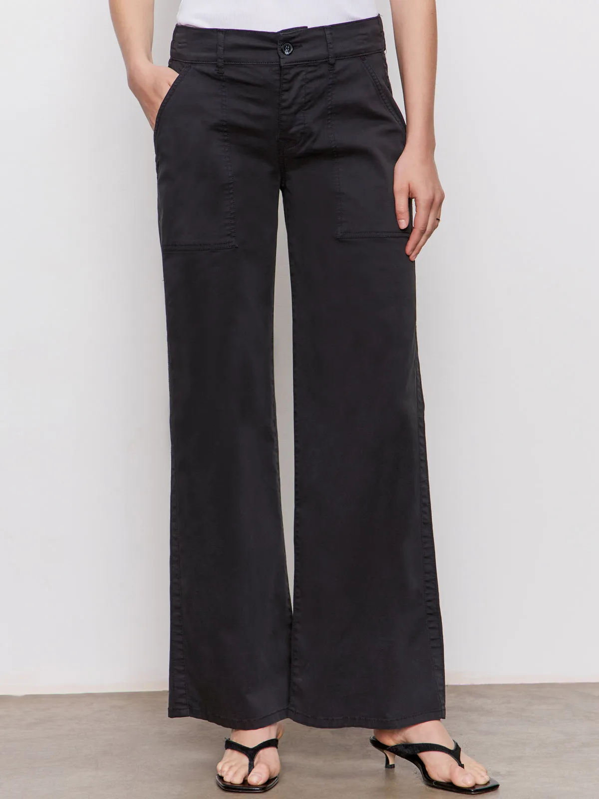 Flexible Fabric Tight Waist Cruiser Full Length Pant Black