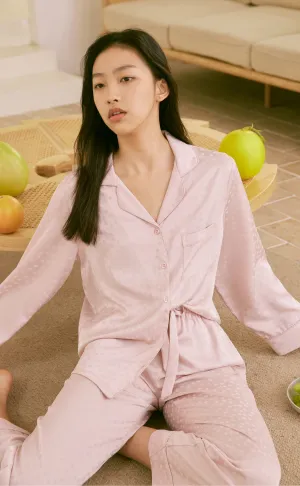 Cube • Silk Satin Long Sleeve Pajamas Set