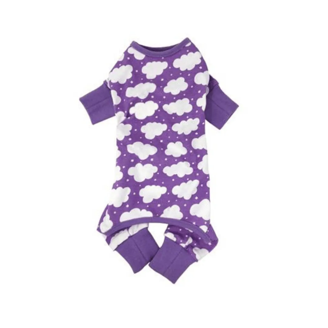CuddlePup Dog Pajamas - Fluffy Clouds - Purple