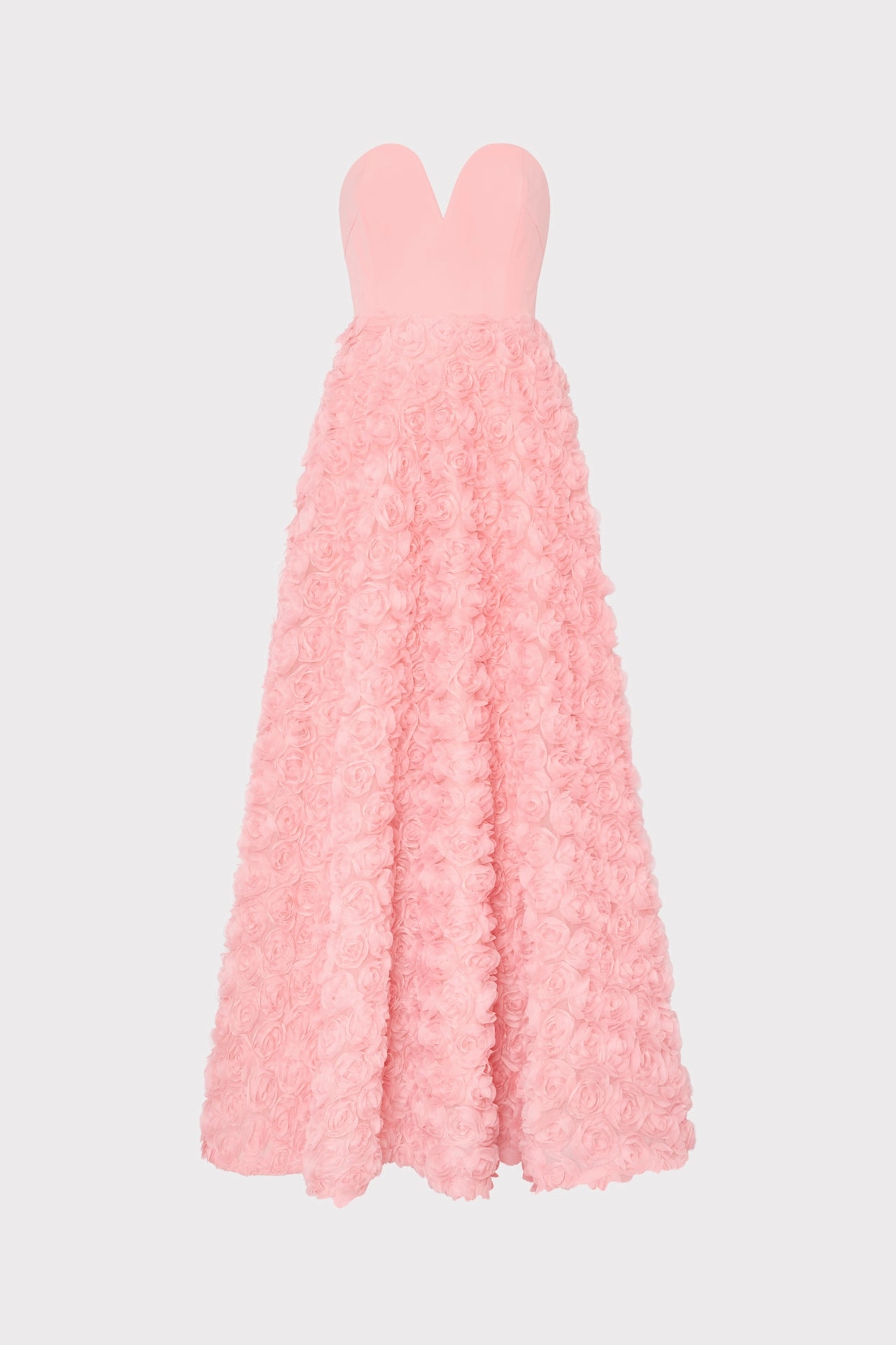 Soft Layers Bell Mesh Rose Gown