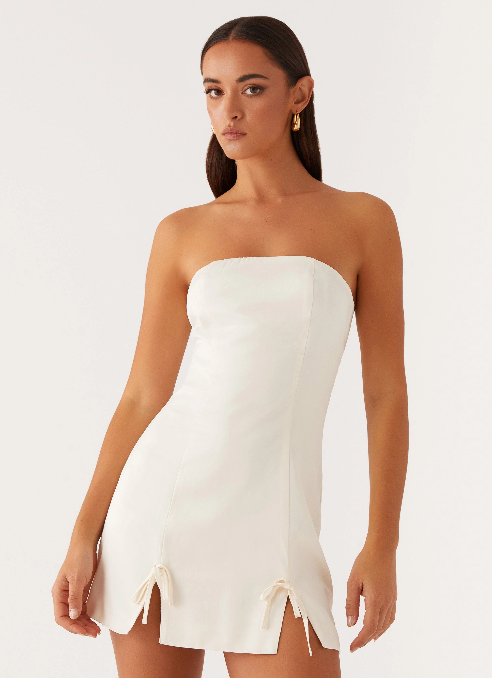 Kessie Mini Dress - Ivory Minimal Vibes Water Resistant