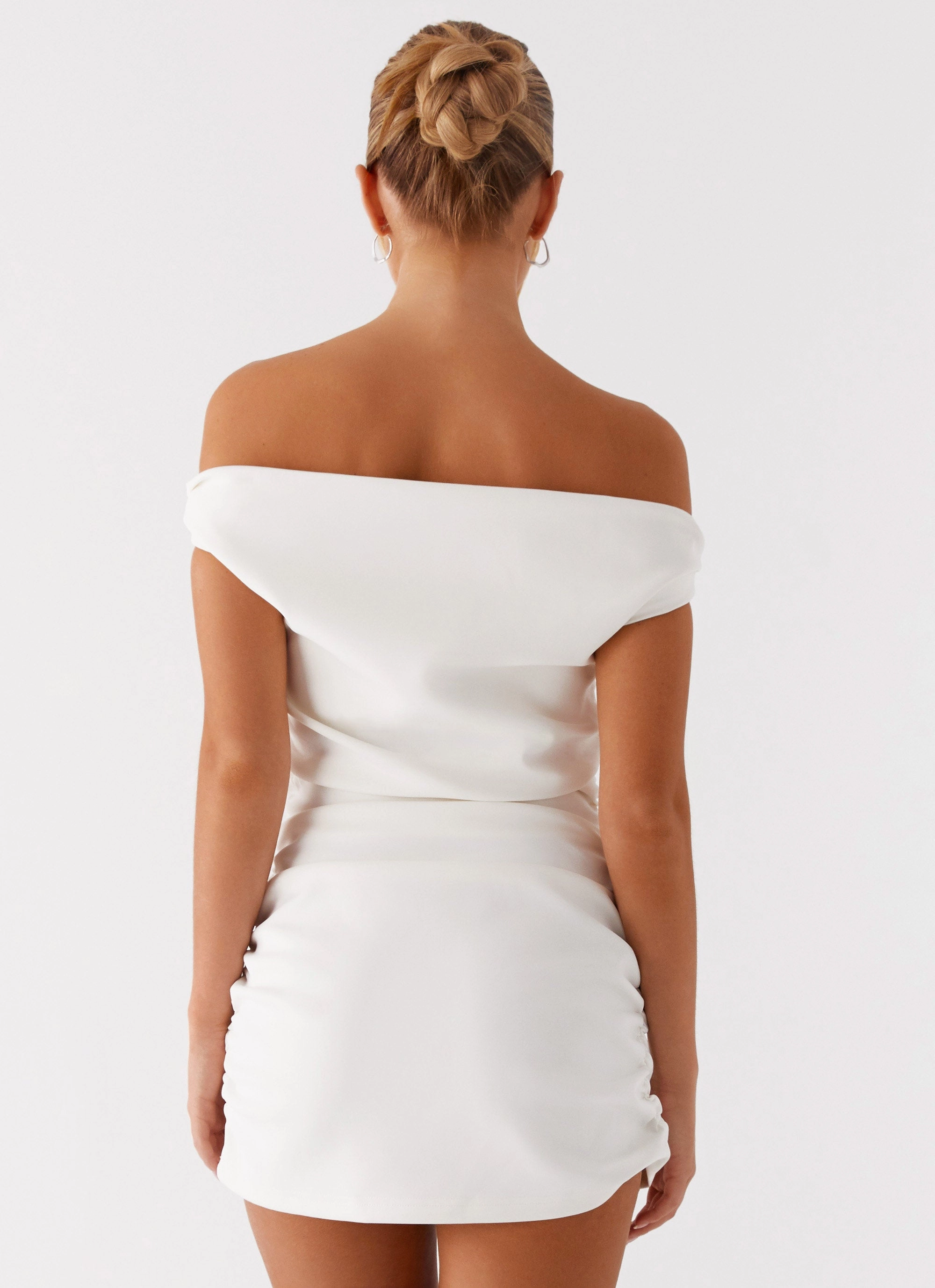 Subtle Look Morgan Off Shoulder Mini Dress - Ivory