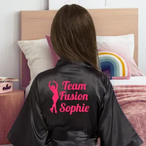 Custom Girl Robes, Athlete, Dance & Cheerleader Silhouette, Personalized Dancer Robe, Costume Cover Up, Team Gifts, Event Getting Ready Robe