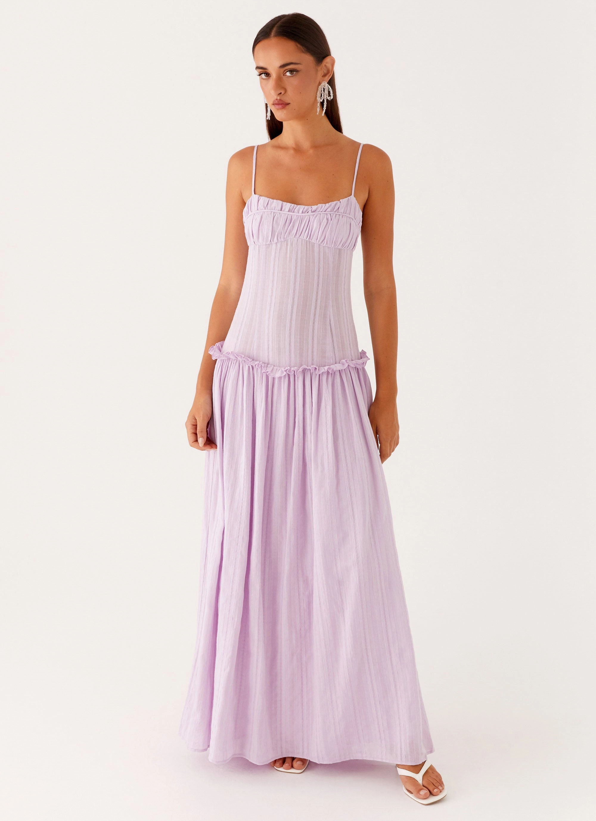 Jacinda Drop Waist Maxi Dress - Lavender QuickReleaseClasp