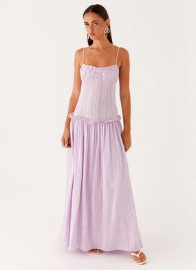 Jacinda Drop Waist Maxi Dress - Lavender QuickReleaseClasp