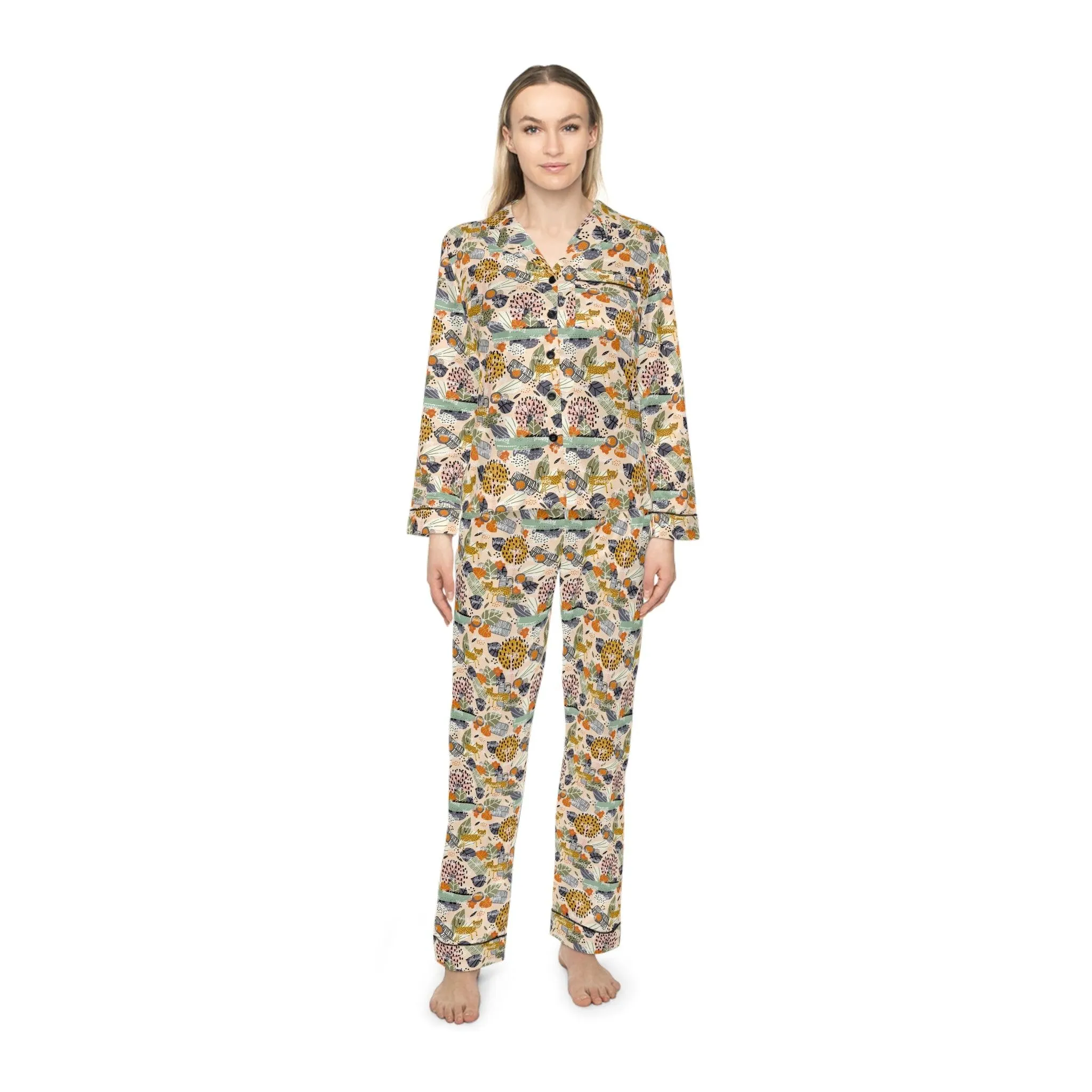 Customizable Satin Luxe Pajama Set - Personal Touch for Women