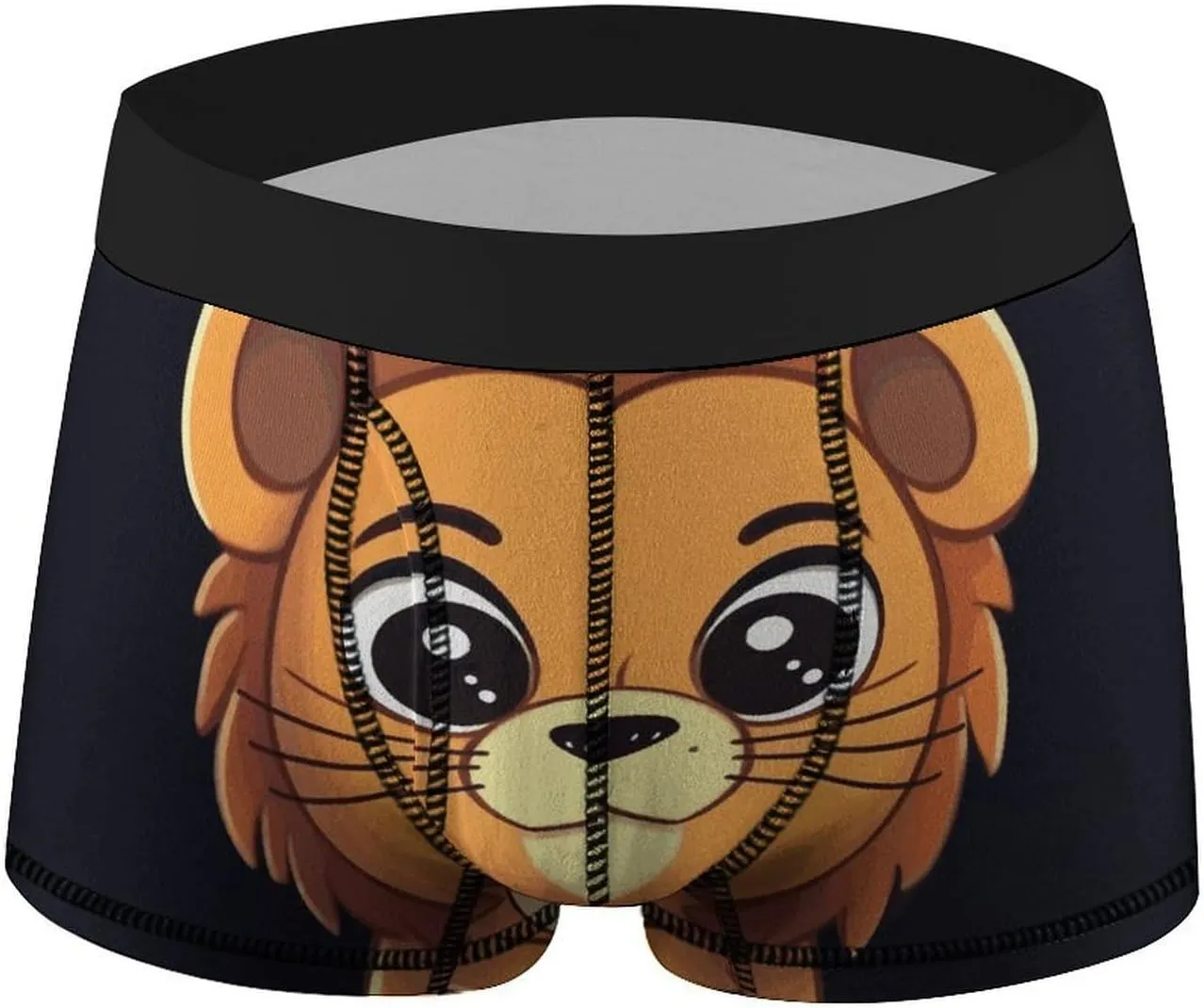Cute Cartoon Lion Men's Boxer Briefs Breathable Underwear Comfortsoft Moisture-Wicking Trunks Underwear Underpants