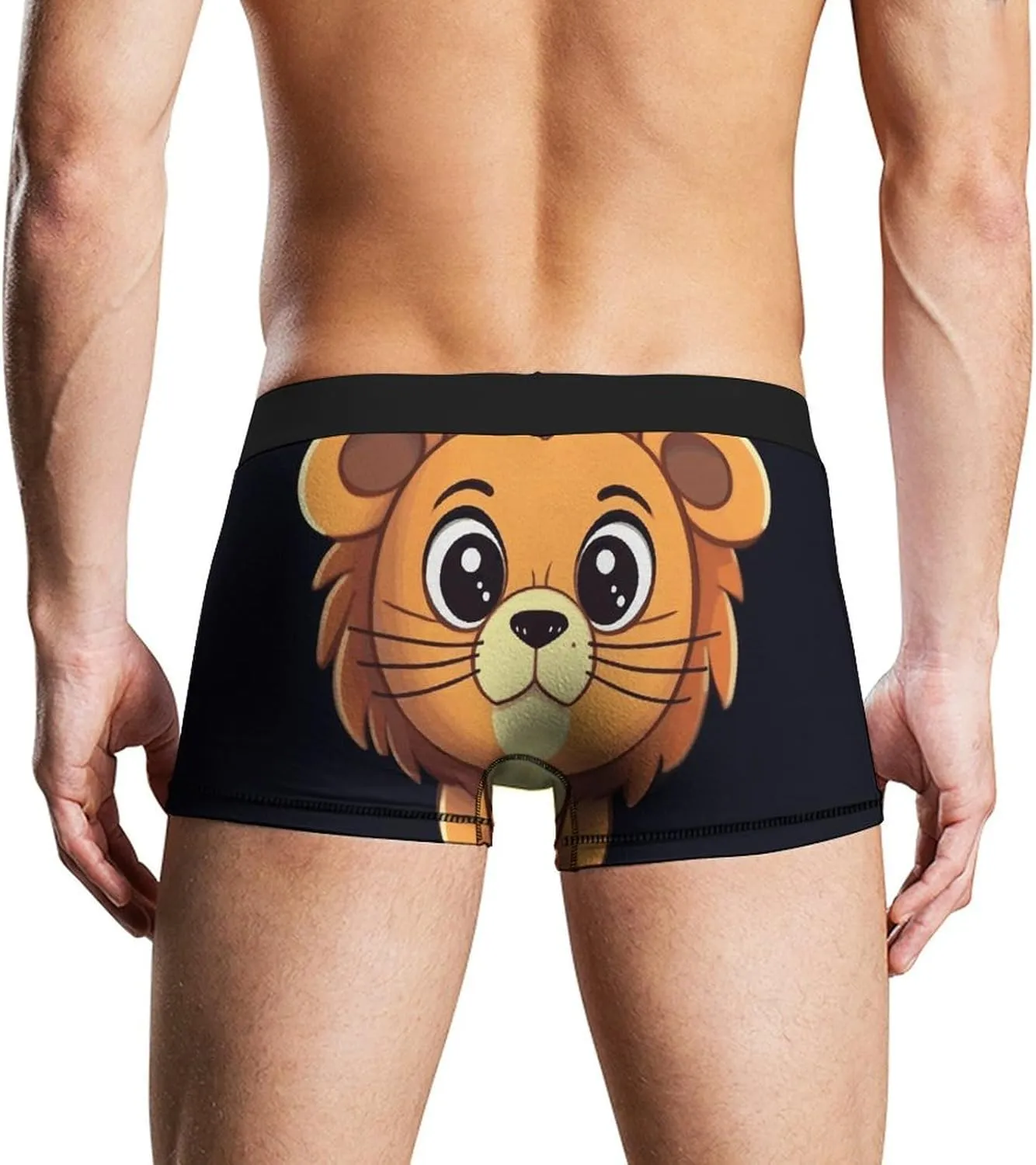Cute Cartoon Lion Men's Boxer Briefs Breathable Underwear Comfortsoft Moisture-Wicking Trunks Underwear Underpants