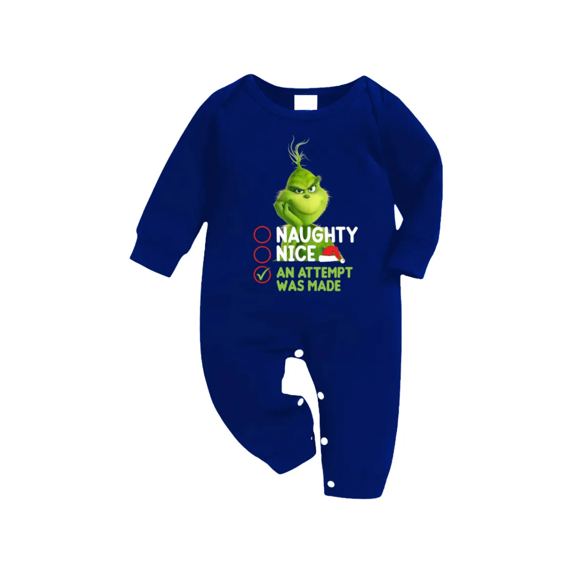 Cute Cartoon Pattern and Slogan Printed  Blue and White Plaid Family Matching Pajamas