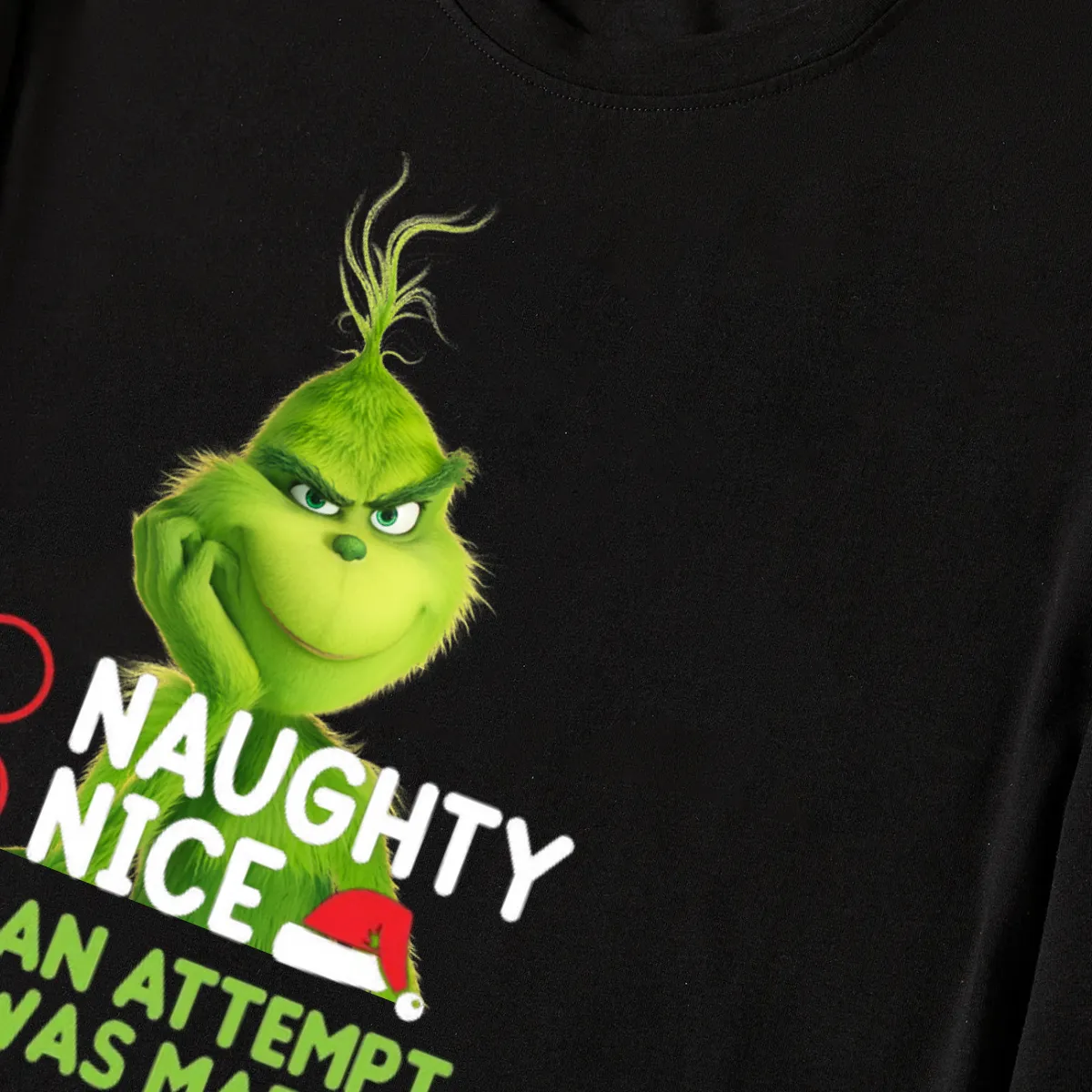 Cute Cartoon Pattern and Slogan Text Printed Black Shirt