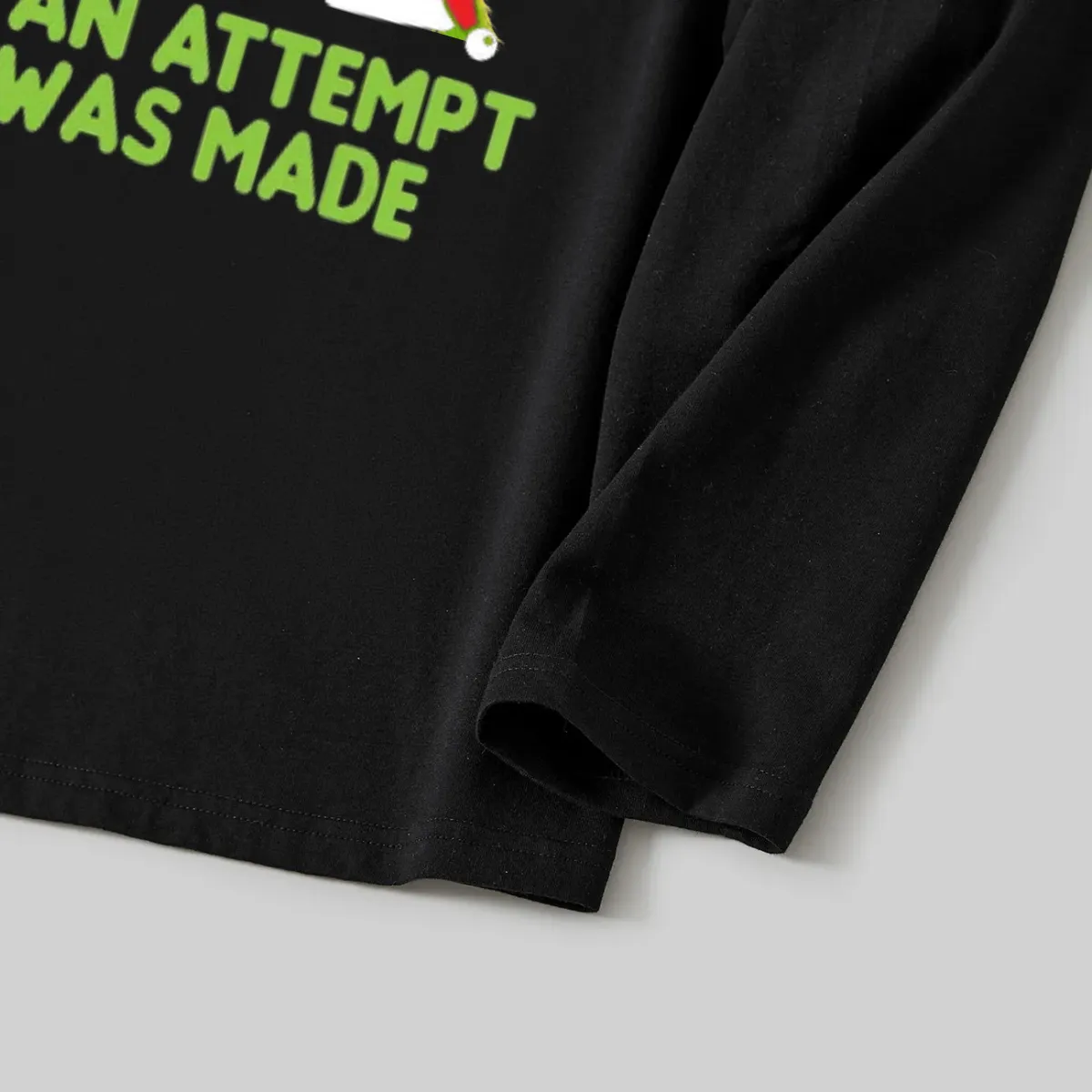Cute Cartoon Pattern and Slogan Text Printed Black Shirt