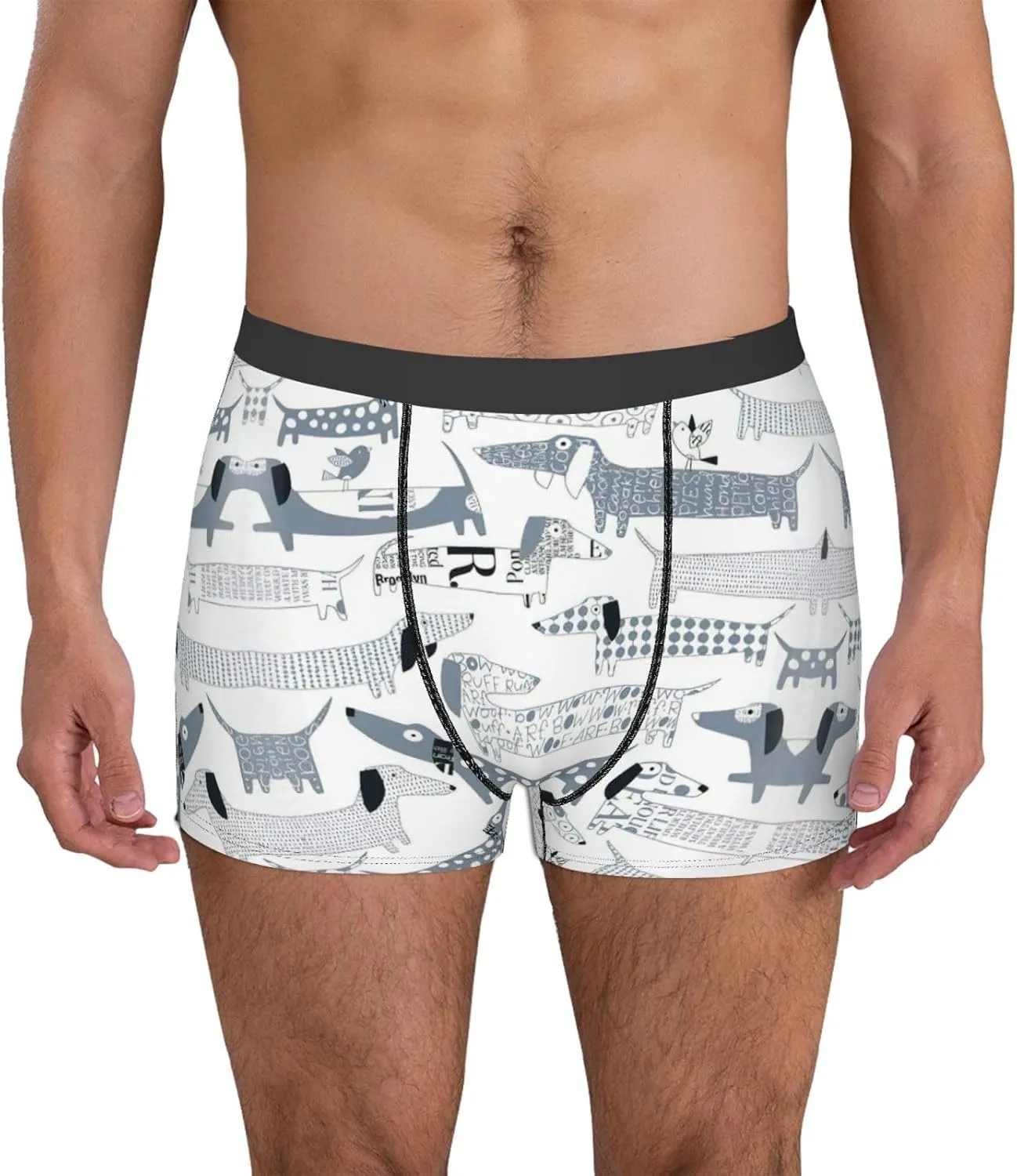 Cute Dachshund Dog Boxer Briefs, Moisture Wicking & Breathable,Underwear for Men