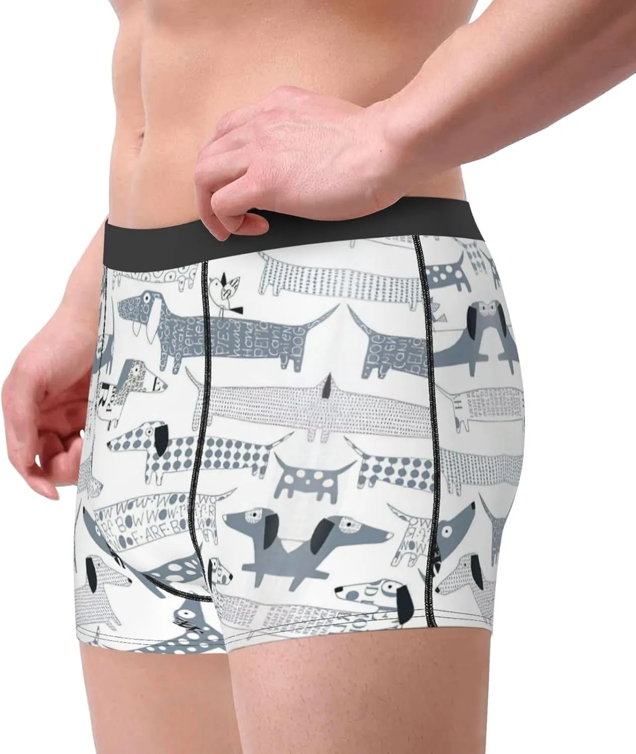 Cute Dachshund Dog Boxer Briefs, Moisture Wicking & Breathable,Underwear for Men
