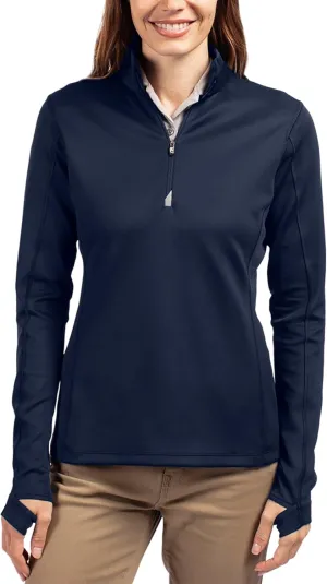 Cutter & Buck Women's Moisture Wicking UPF 50  Stretch Traverse Half Zip Pullover