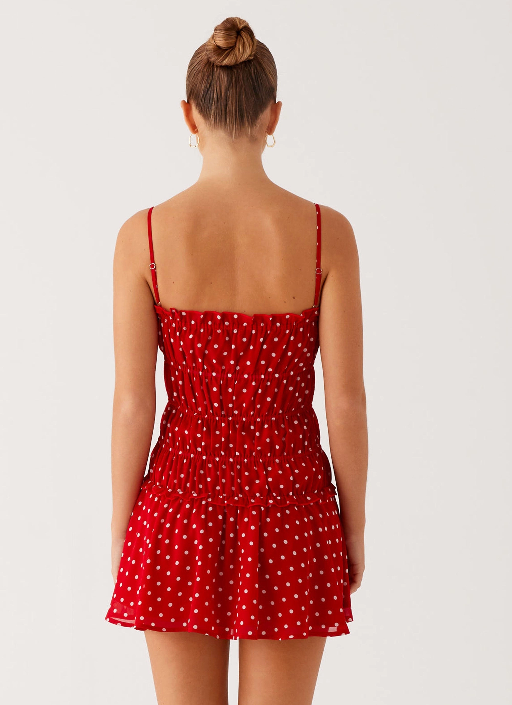 Cynlee Mini Dress - Red Polka Dot Modern Tones