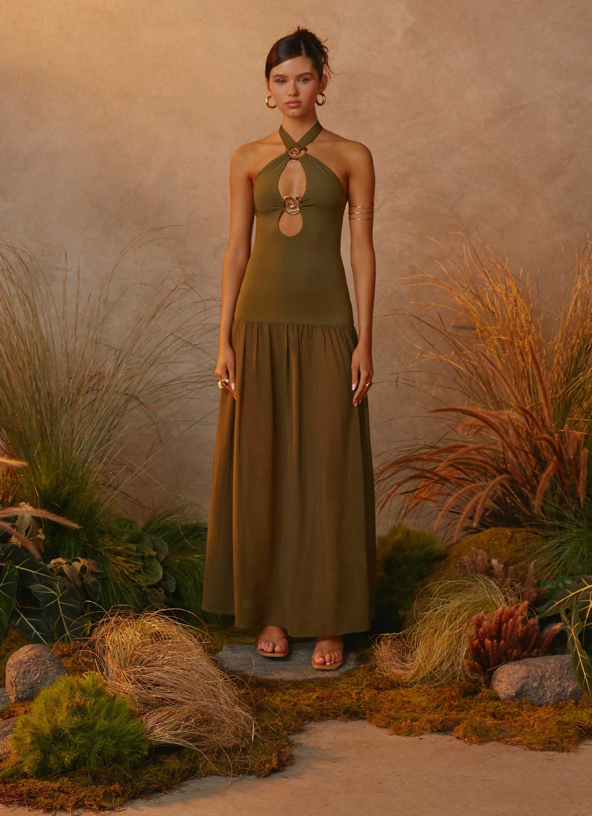 Cypress Kiss Maxi Dress - Khaki Daily Go City Mood