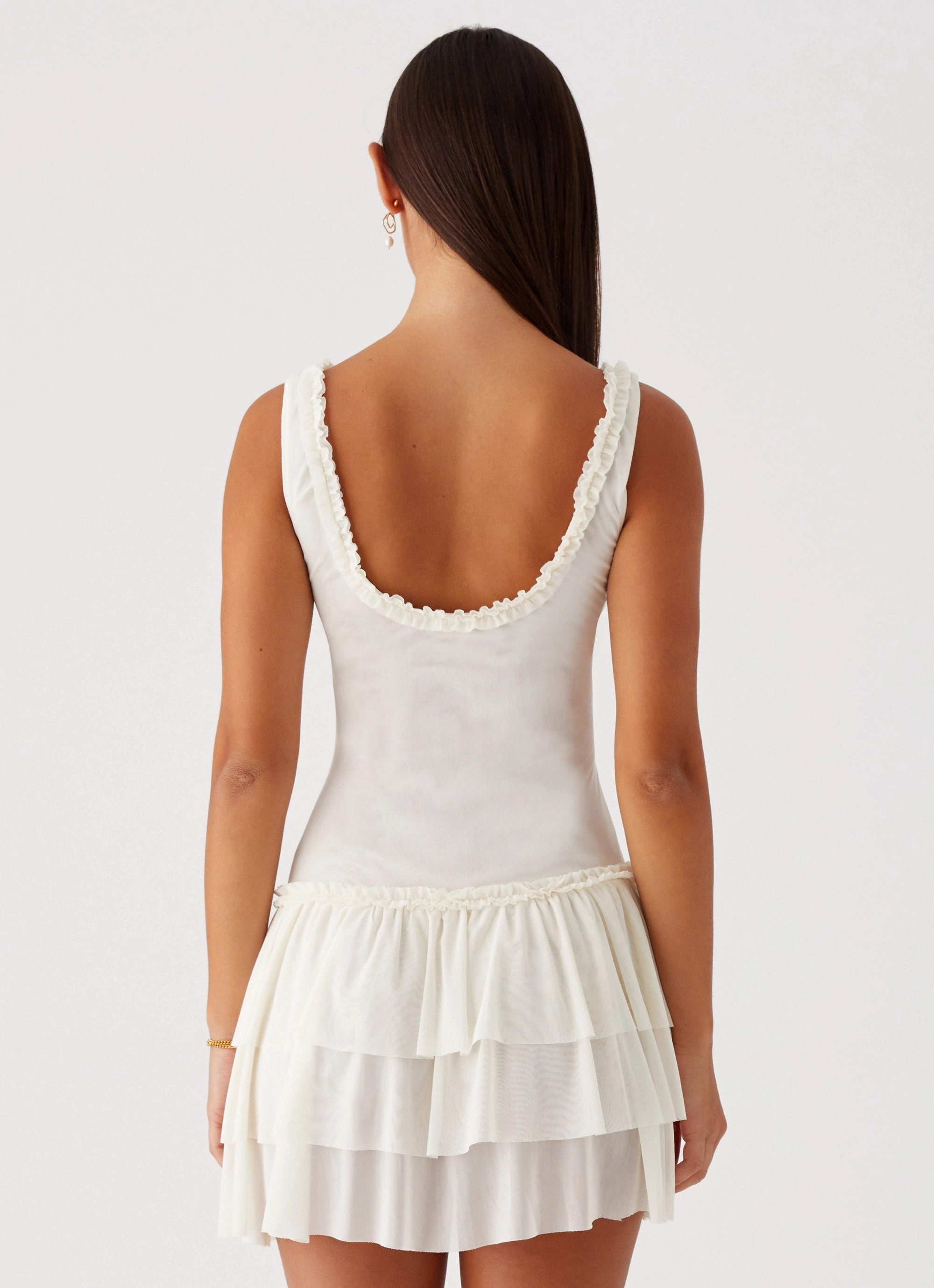 Cyprus Mini Dress - Ivory Edgy Look