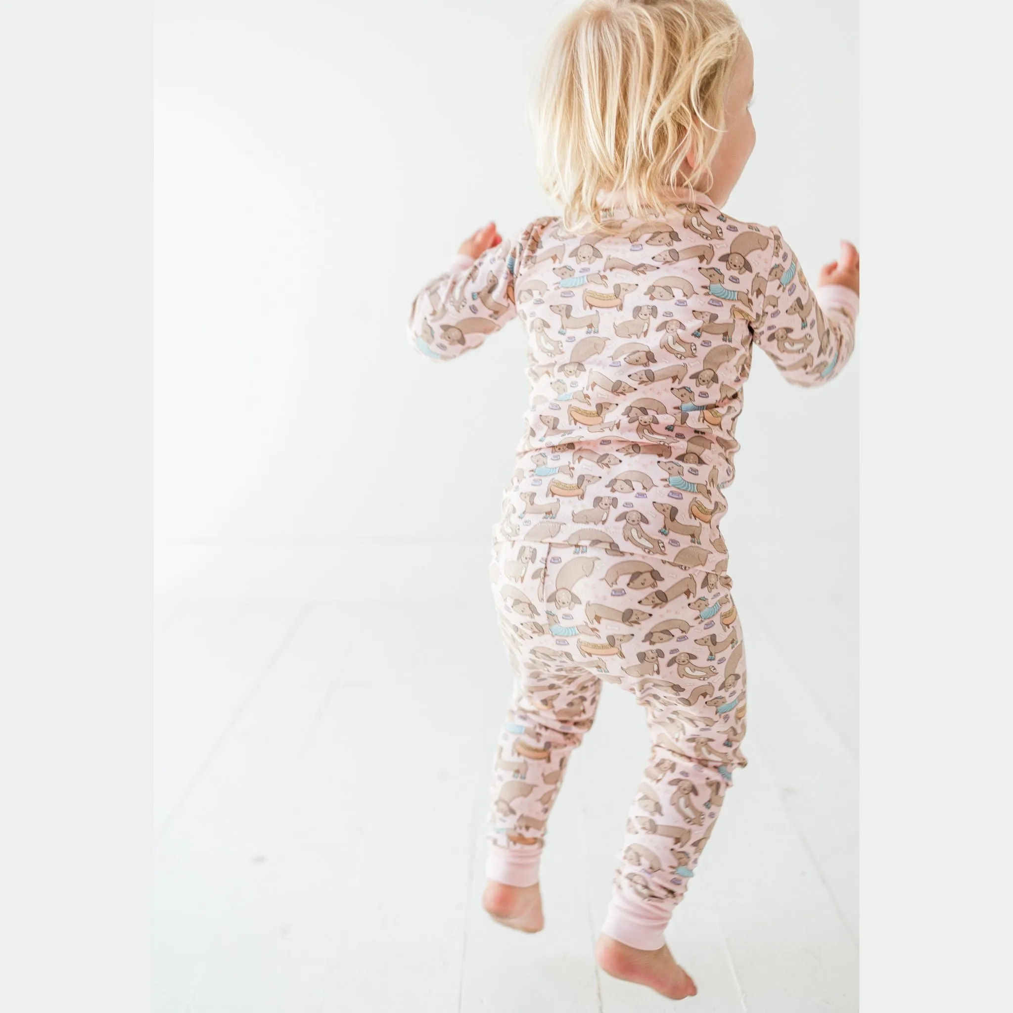 Dachshund Long Pajamas  - Dusty Rose by Luna and Arlo