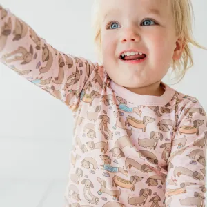 Dachshund Long Pajamas  - Dusty Rose by Luna and Arlo