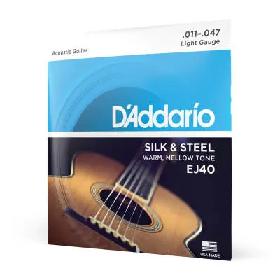 D'Addario EJ40 Silk & Steel 6-String Silverplated Wound