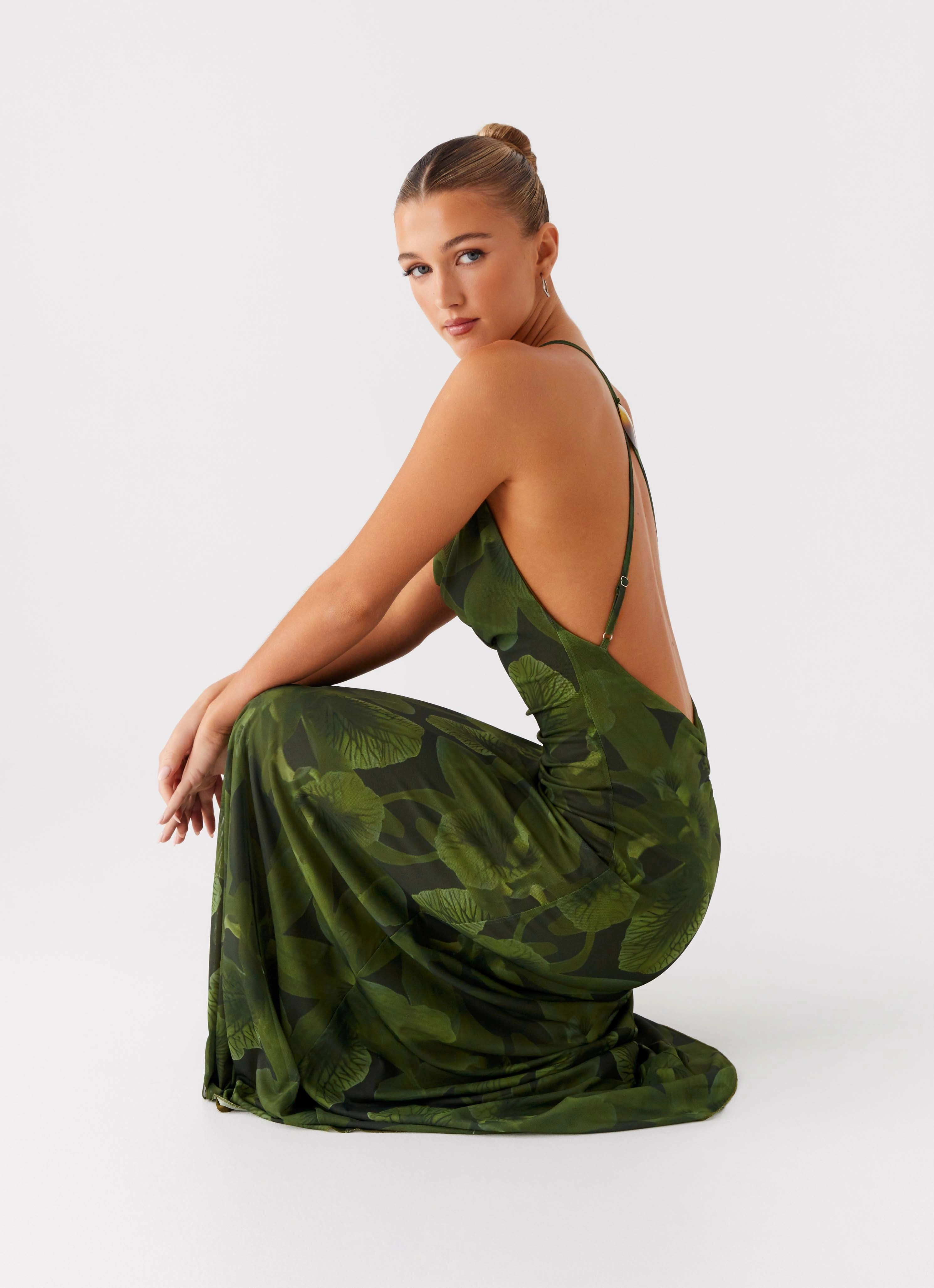 Dahliana Maxi Dress - Tropic Floral Silky Surface