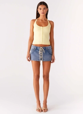 Dust Proof Fabric Travel Vibes Nashville Denim Skort - Blue