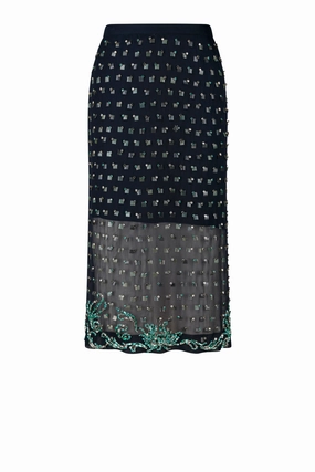 Sokna Embroidered Skirt Secure Closure High Rise