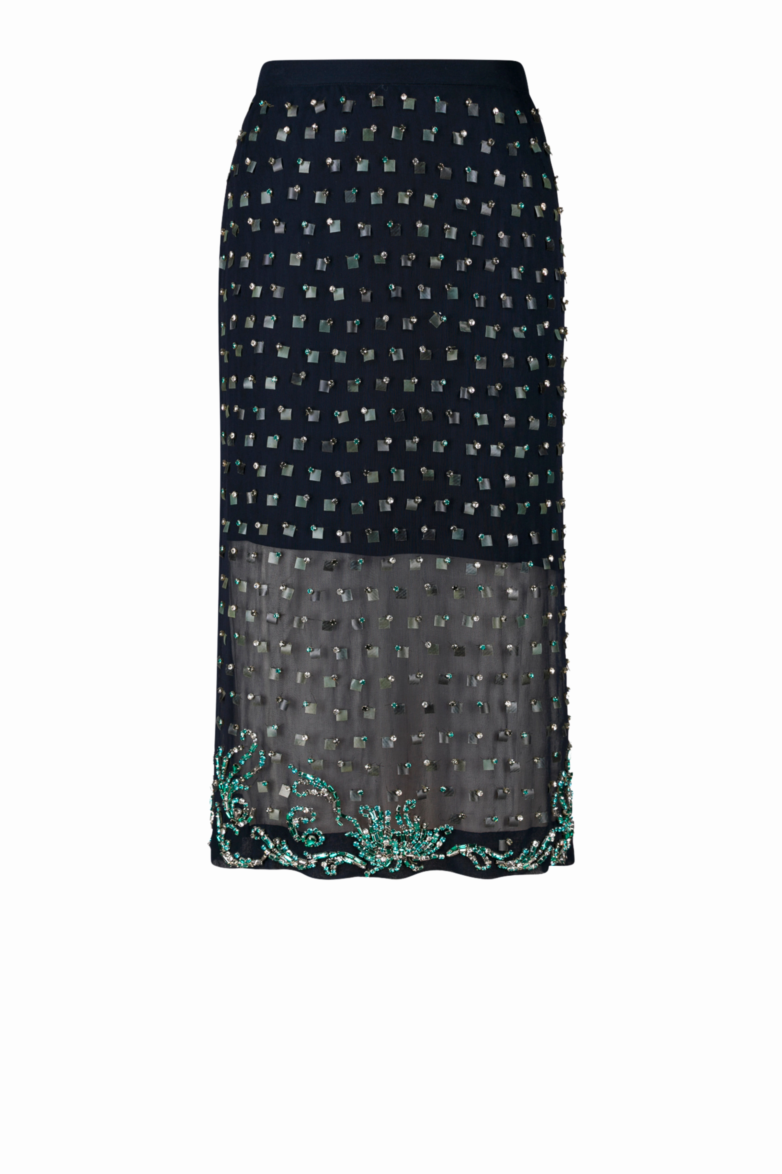Sokna Embroidered Skirt Secure Closure High Rise