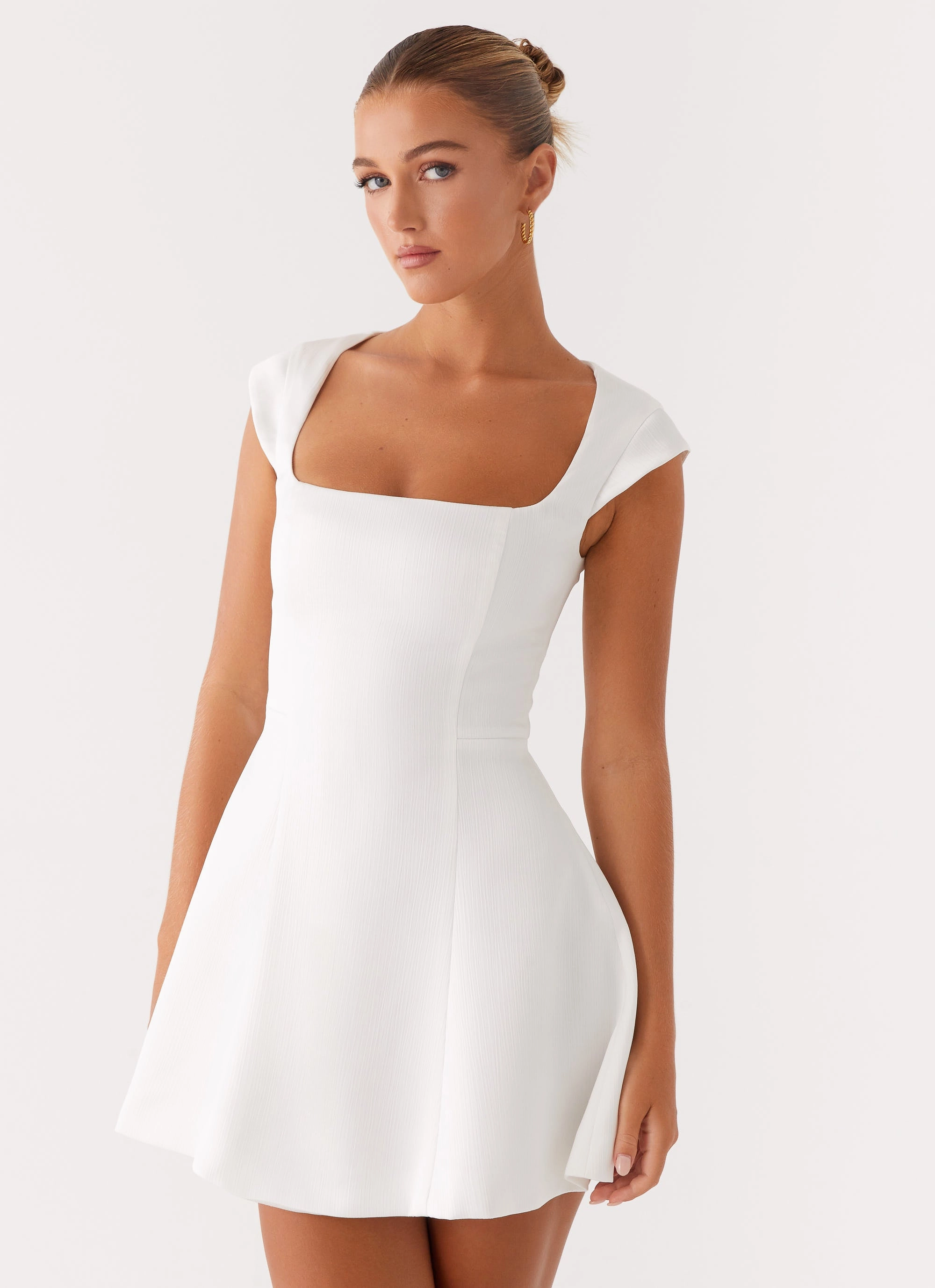 Refined Mood Maryjane Mini Dress - White