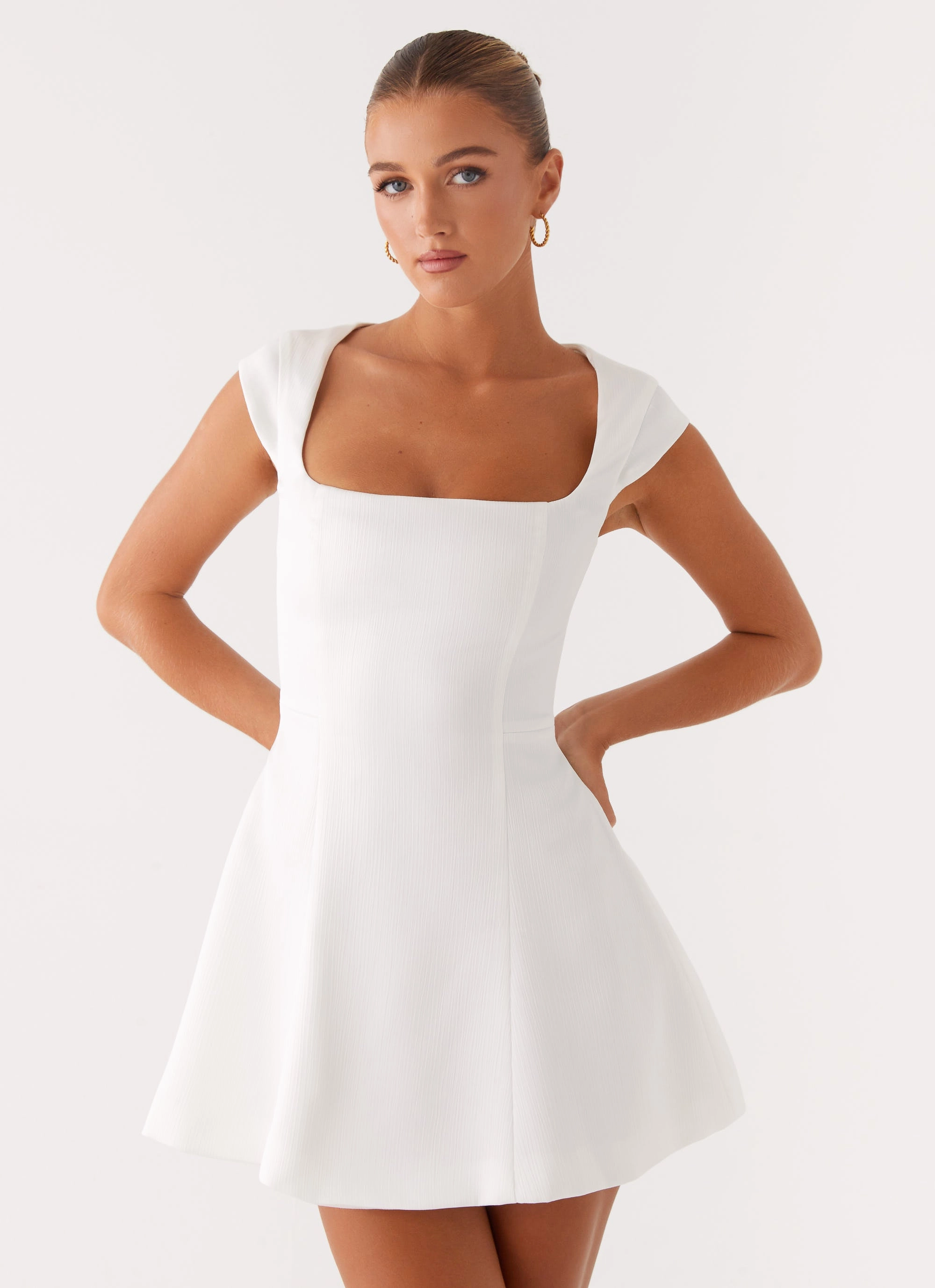 Natural Mood Maryjane Mini Dress - White